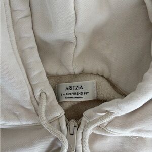 Aritzia Cream Boyfriend Zipped Hoodie